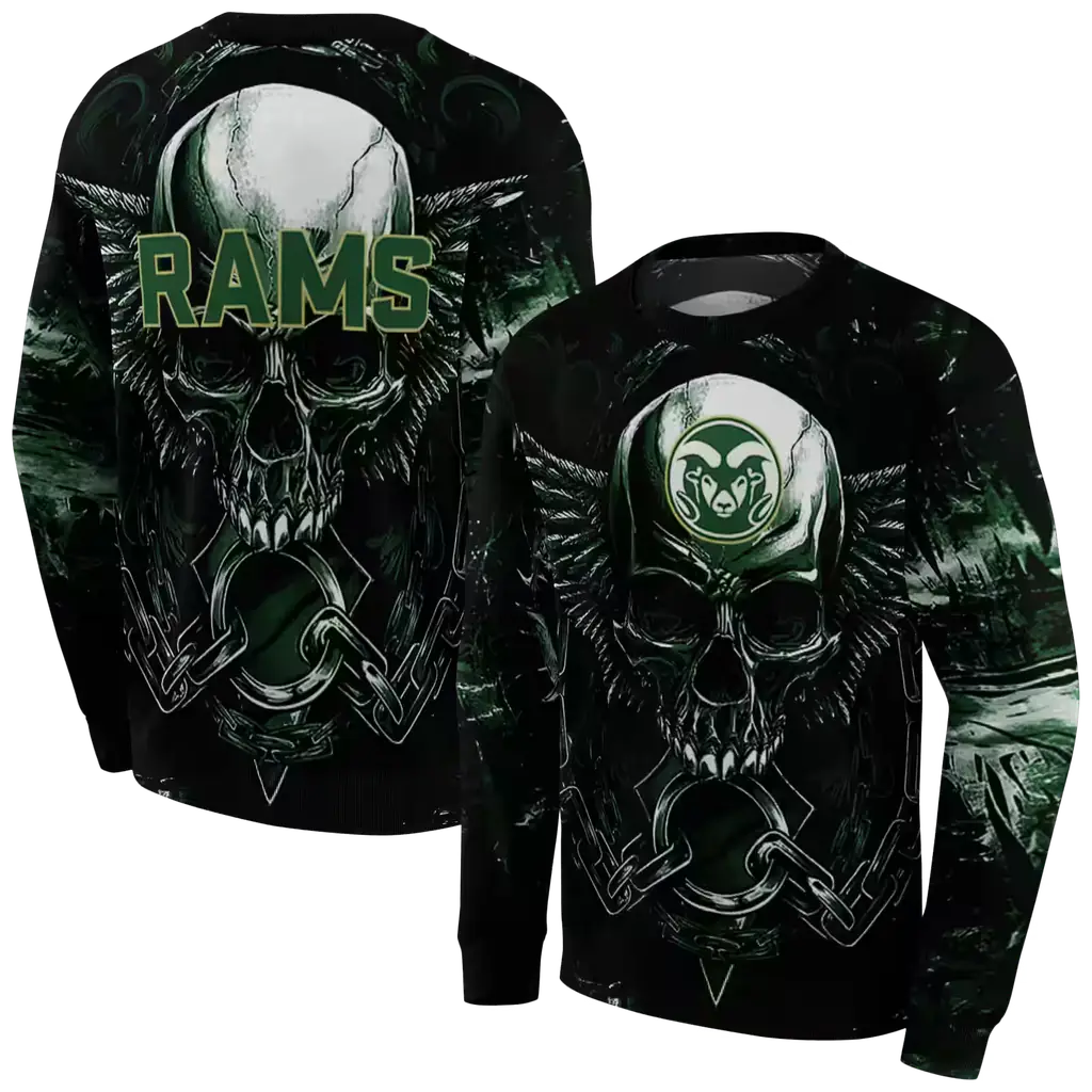 colorado state rams skull artwork green black hoodie premium grade colorado state rams skull artwork green black hoodie premium grade