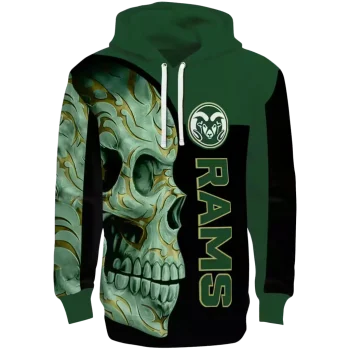 colorado state rams skull motif green black hoodie best selling
