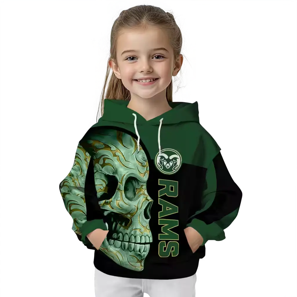 colorado state rams skull motif green black hoodie top rated colorado state rams skull motif green black hoodie top rated