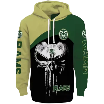 colorado state rams skull punisher gold black hoodie best selling