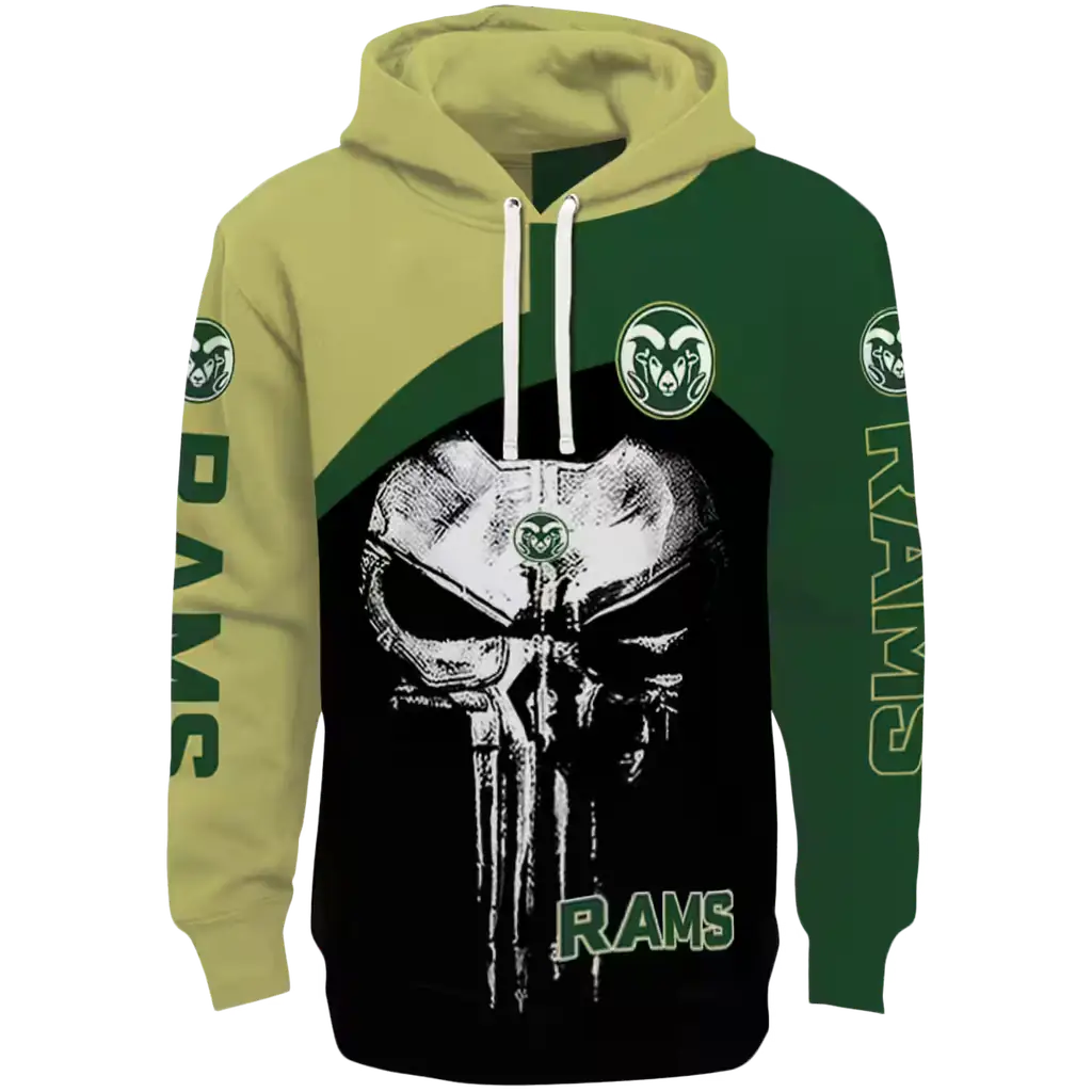 colorado state rams skull punisher gold black hoodie best selling colorado state rams skull punisher gold black hoodie best selling