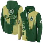colorado state rams splatter effect green hoodie best selling
