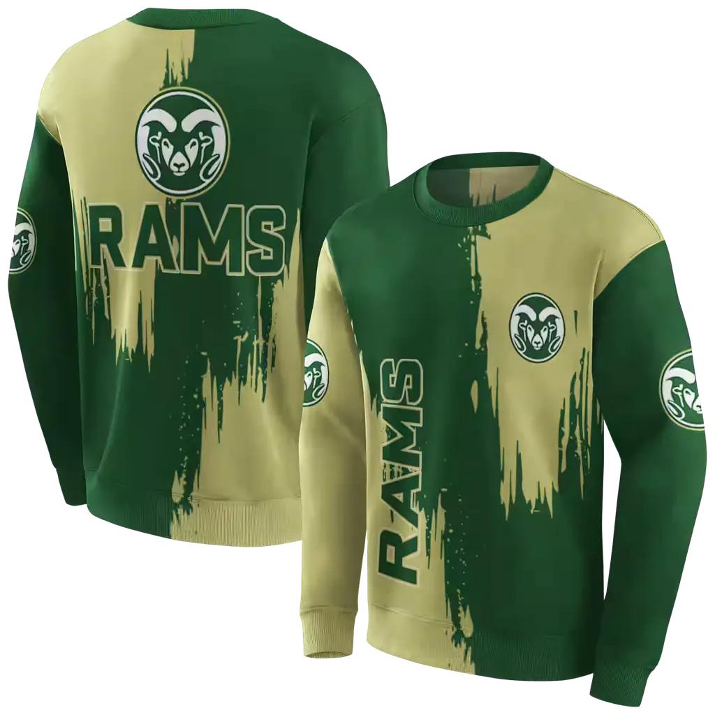 colorado state rams splatter effect green hoodie premium grade colorado state rams splatter effect green hoodie premium grade