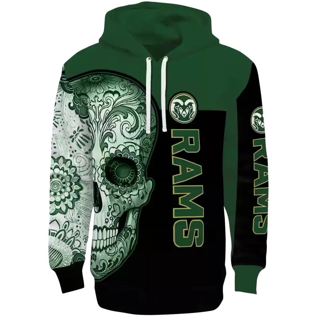 colorado state rams sugar skull green black hoodie best selling colorado state rams sugar skull green black hoodie best selling