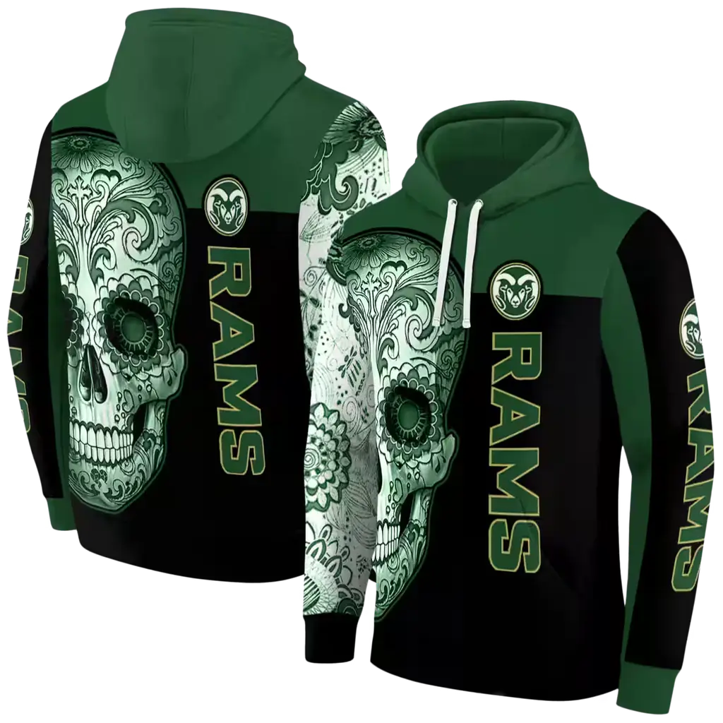 colorado state rams sugar skull green black hoodie fashion forward colorado state rams sugar skull green black hoodie fashion forward