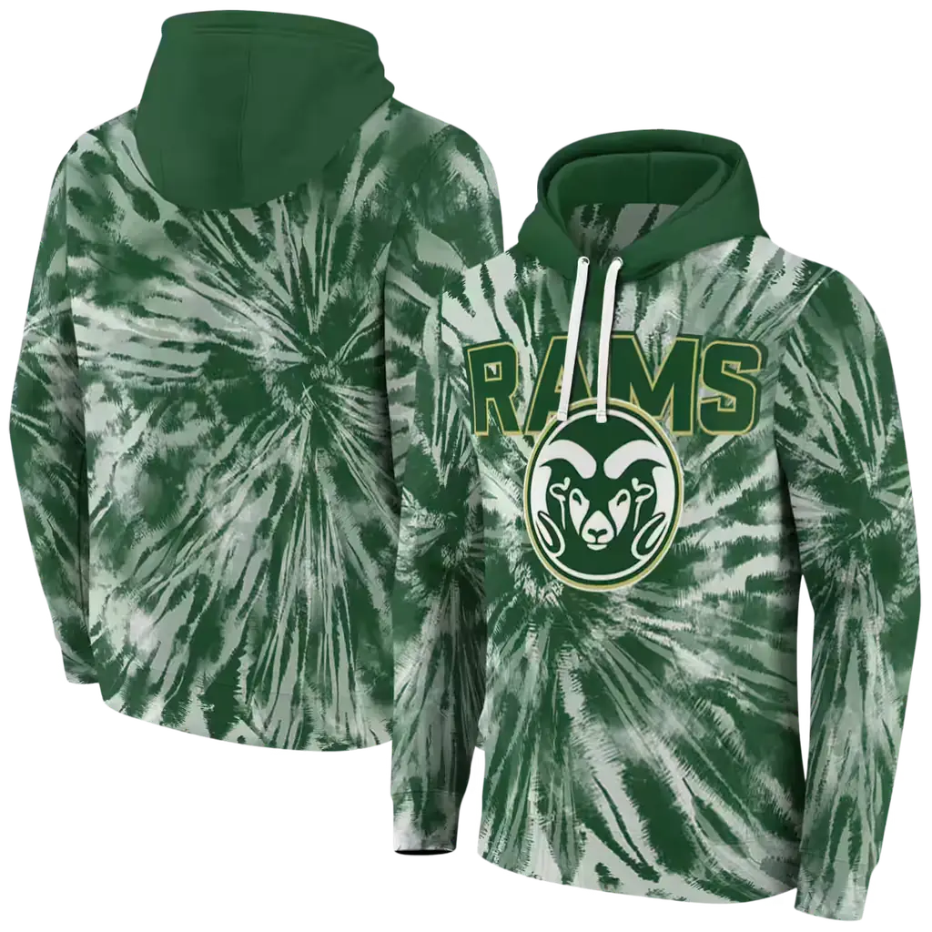 colorado state rams tie dye pattern green hoodie fashion forward colorado state rams tie dye pattern green hoodie fashion forward