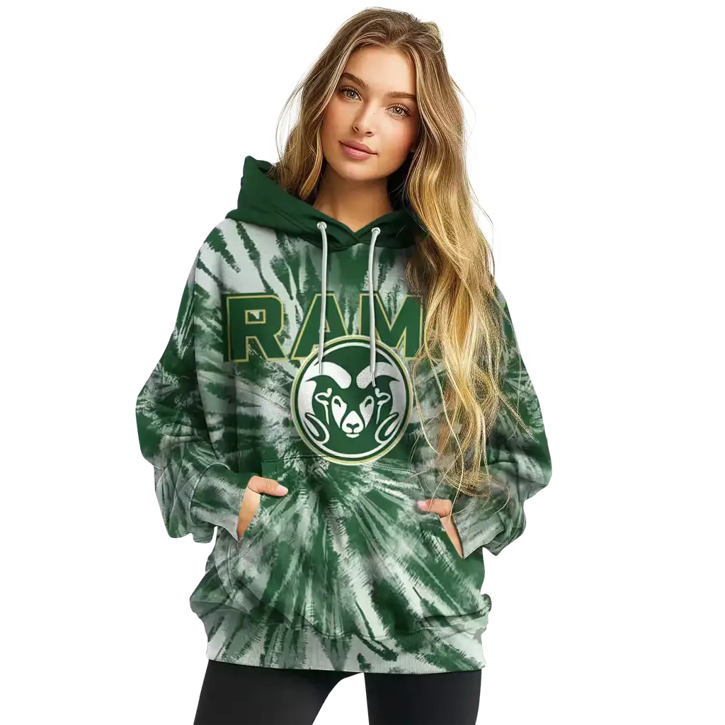 colorado state rams tie dye pattern green hoodie high quality colorado state rams tie dye pattern green hoodie high quality