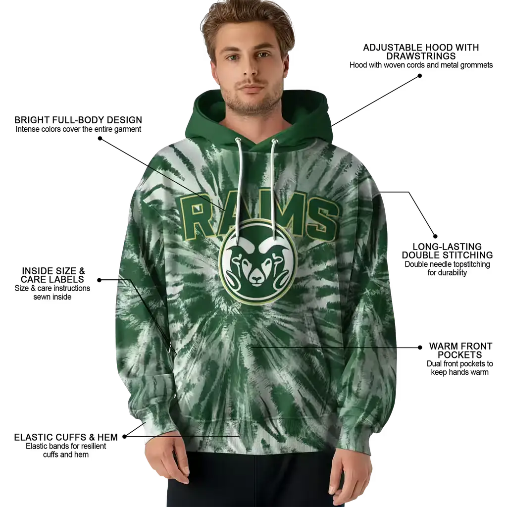 colorado state rams tie dye pattern green hoodie latest model colorado state rams tie dye pattern green hoodie latest model