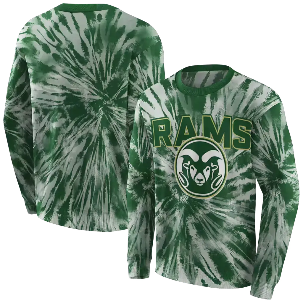 colorado state rams tie dye pattern green hoodie premium grade colorado state rams tie dye pattern green hoodie premium grade