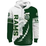 colorado state rams triangular pattern green white hoodie best selling