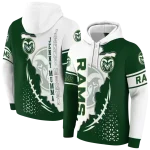 colorado state rams triangular pattern green white hoodie best selling