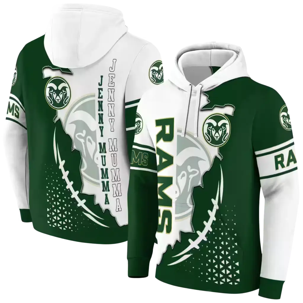 colorado state rams triangular pattern green white hoodie fashion forward colorado state rams triangular pattern green white hoodie fashion forward