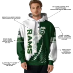 colorado state rams triangular pattern green white hoodie best selling