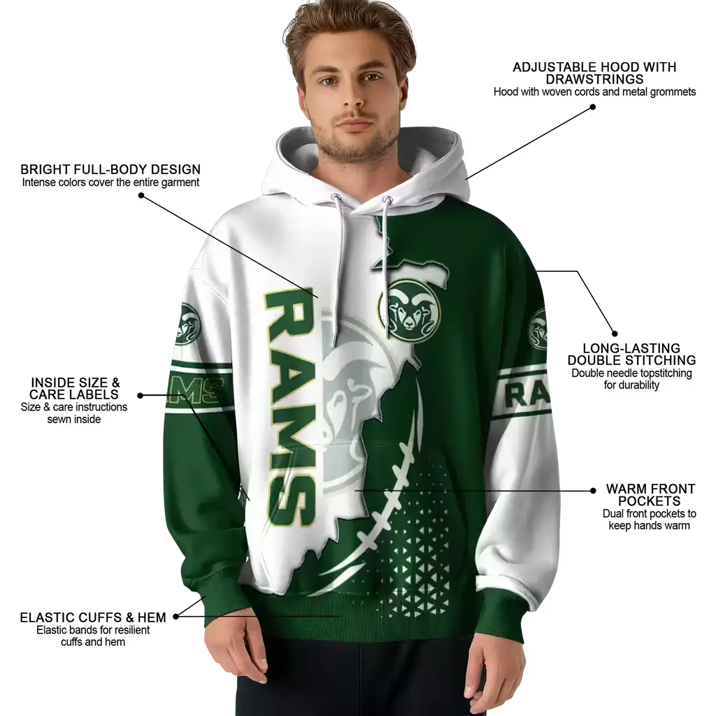 colorado state rams triangular pattern green white hoodie latest model colorado state rams triangular pattern green white hoodie latest model