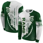 colorado state rams triangular pattern green white hoodie best selling