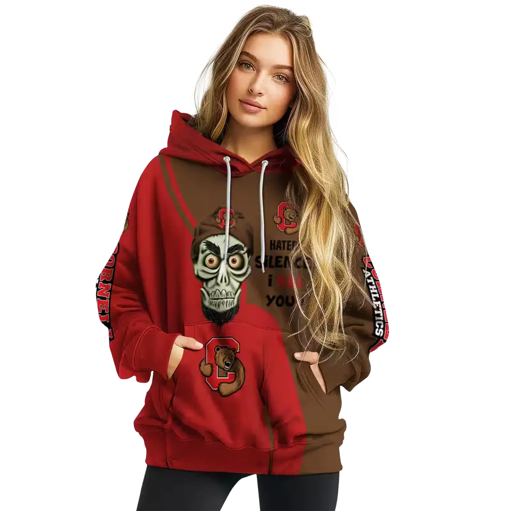 cornell big red achmed skull red hoodie high quality cornell big red achmed skull red hoodie high quality