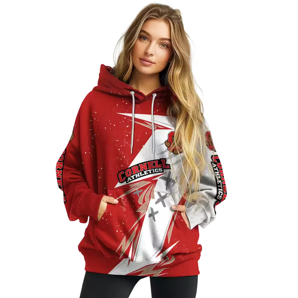 cornell big red dynamic slash red white hoodie high quality cornell big red dynamic slash red white hoodie high quality