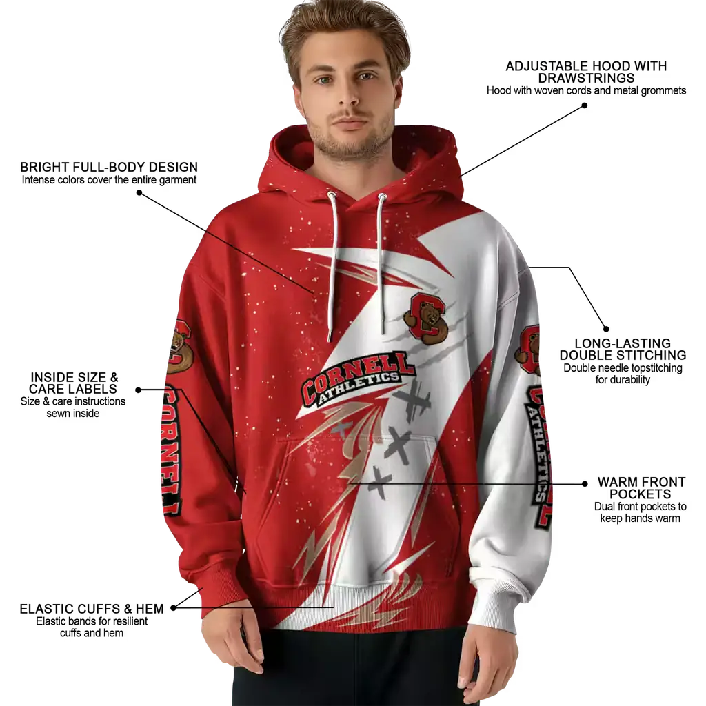 cornell big red dynamic slash red white hoodie latest model cornell big red dynamic slash red white hoodie latest model