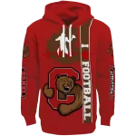 cornell big red football heartbeat red hoodie best selling
