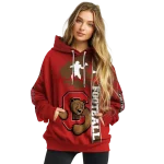 cornell big red football heartbeat red hoodie best selling