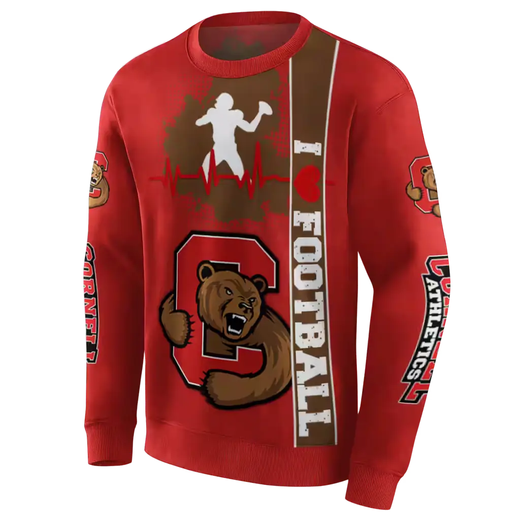 cornell big red football heartbeat red hoodie new arrival cornell big red football heartbeat red hoodie new arrival