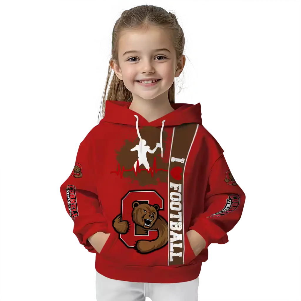 cornell big red football heartbeat red hoodie top rated cornell big red football heartbeat red hoodie top rated