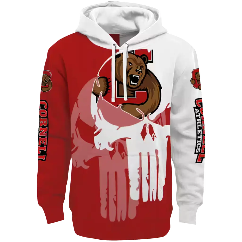 cornell big red graphic punisher red white hoodie best selling cornell big red graphic punisher red white hoodie best selling