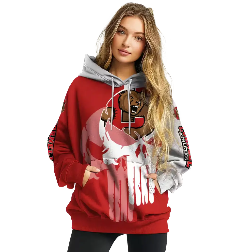 cornell big red graphic punisher red white hoodie high quality cornell big red graphic punisher red white hoodie high quality