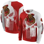 cornell big red graphic punisher red white hoodie best selling