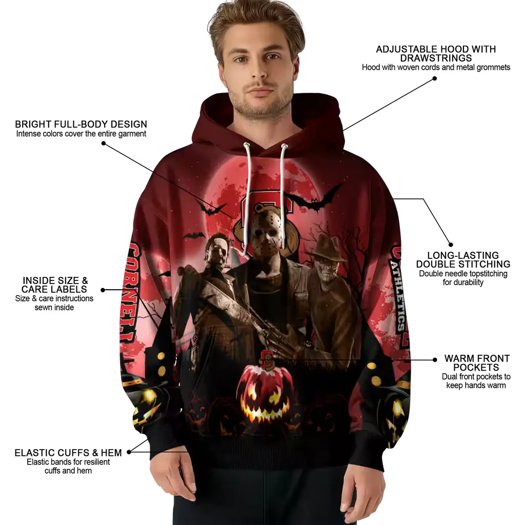 cornell big red halloween vibes red black hoodie latest model cornell big red halloween vibes red black hoodie latest model