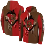 cornell big red heartbeat graphic red hoodie best selling