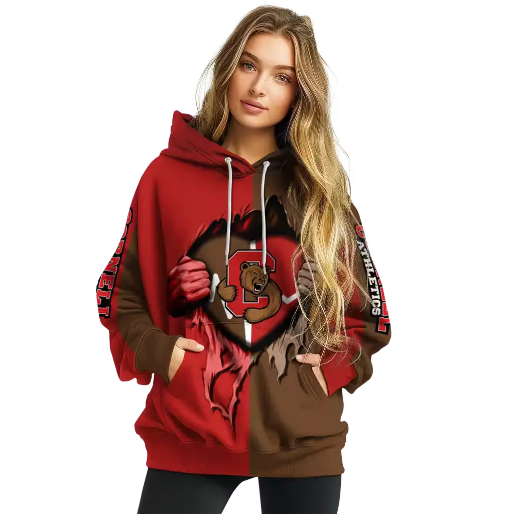 cornell big red heartbeat graphic red hoodie high quality cornell big red heartbeat graphic red hoodie high quality