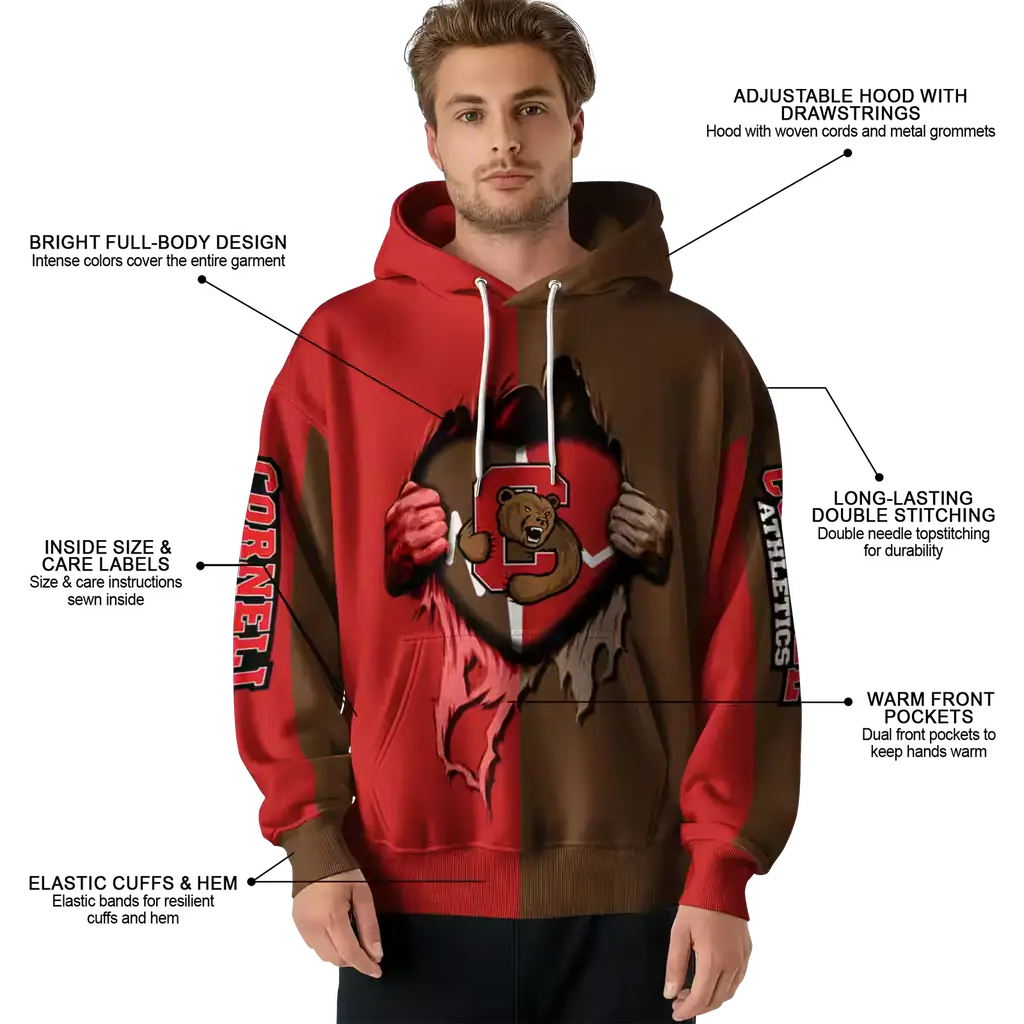 cornell big red heartbeat graphic red hoodie latest model cornell big red heartbeat graphic red hoodie latest model