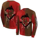 cornell big red heartbeat graphic red hoodie best selling