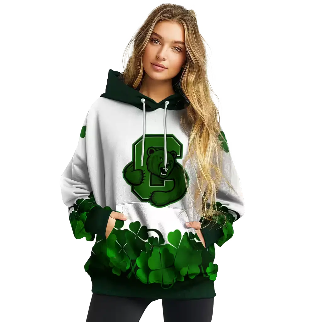 cornell big red lucky motif white green hoodie high quality cornell big red lucky motif white green hoodie high quality