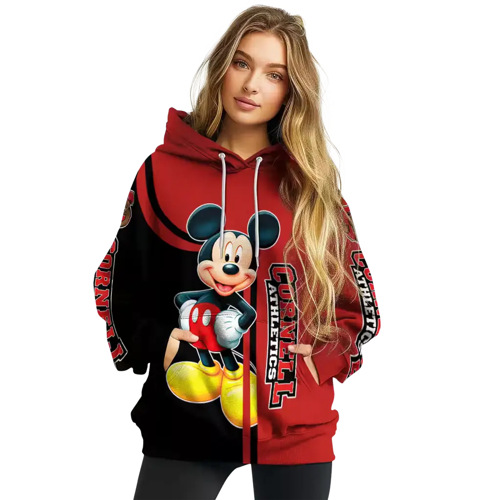cornell big red mickey mouse red black hoodie high quality cornell big red mickey mouse red black hoodie high quality