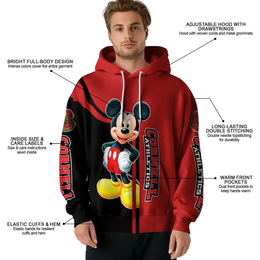 cornell big red mickey mouse red black hoodie latest model cornell big red mickey mouse red black hoodie latest model