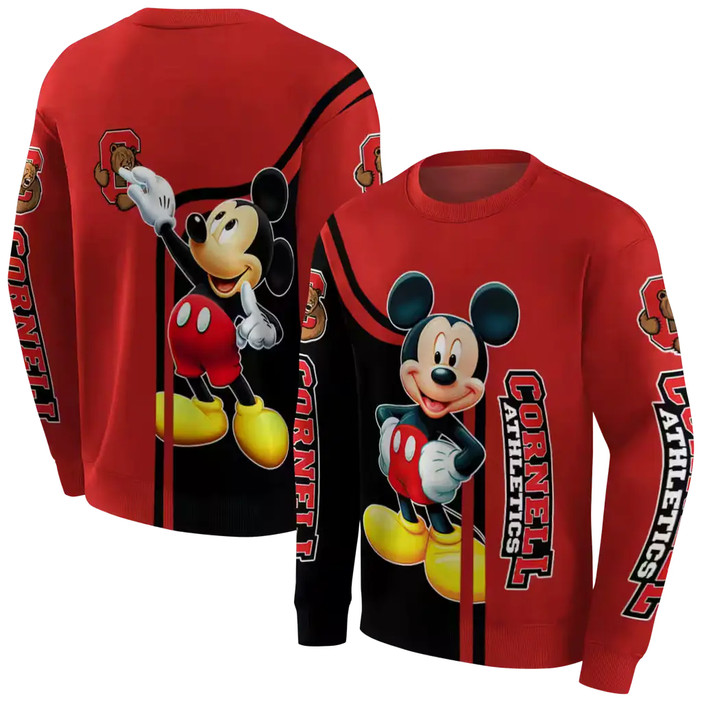 cornell big red mickey mouse red black hoodie premium grade cornell big red mickey mouse red black hoodie premium grade