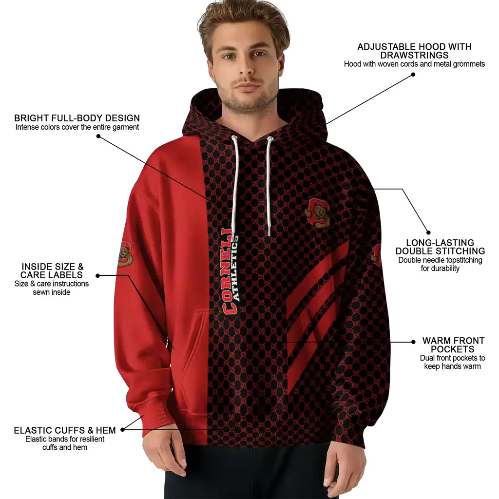cornell big red monogram pattern red hoodie latest model cornell big red monogram pattern red hoodie latest model