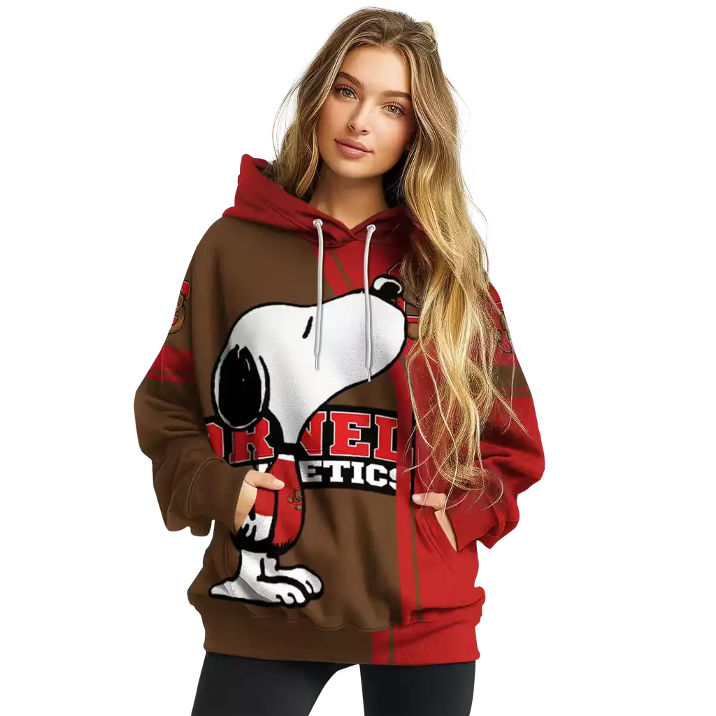 cornell big red playful snoopy red hoodie high quality cornell big red playful snoopy red hoodie high quality