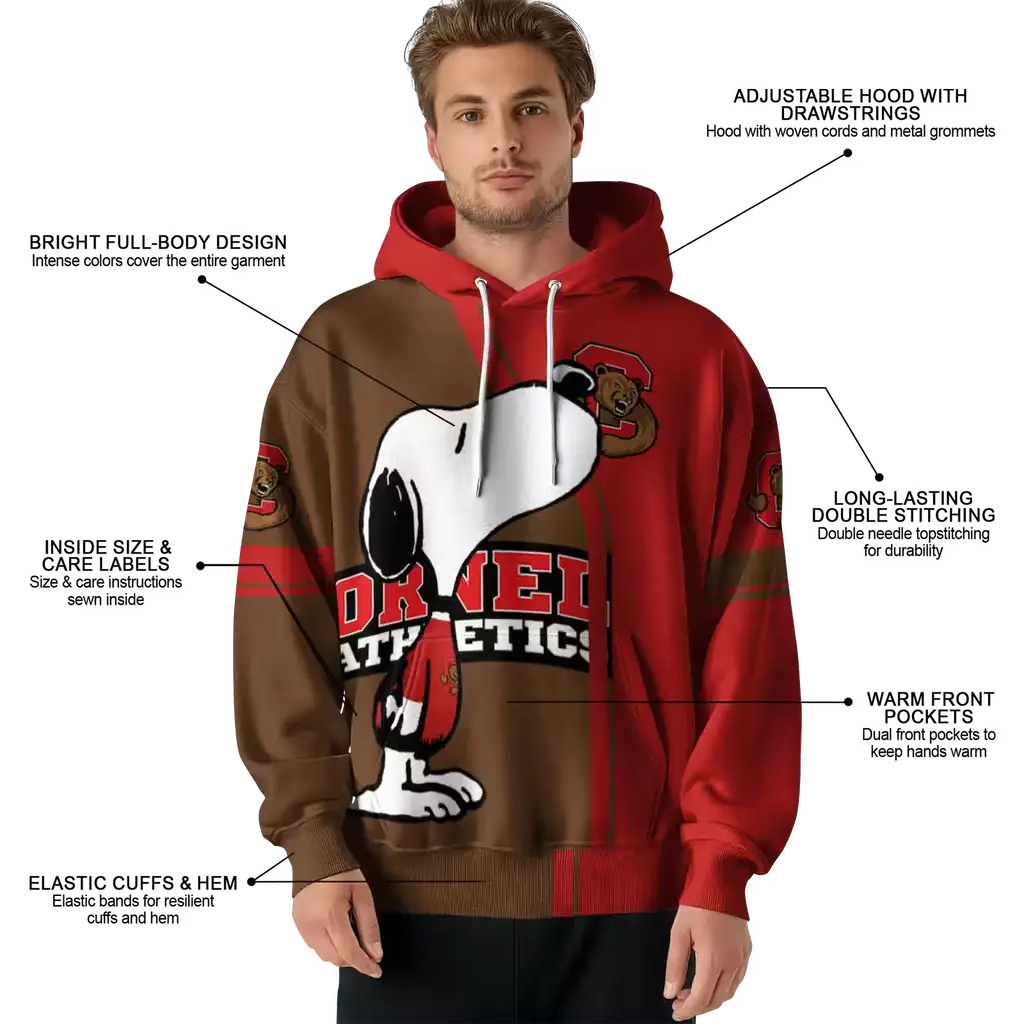 cornell big red playful snoopy red hoodie latest model cornell big red playful snoopy red hoodie latest model