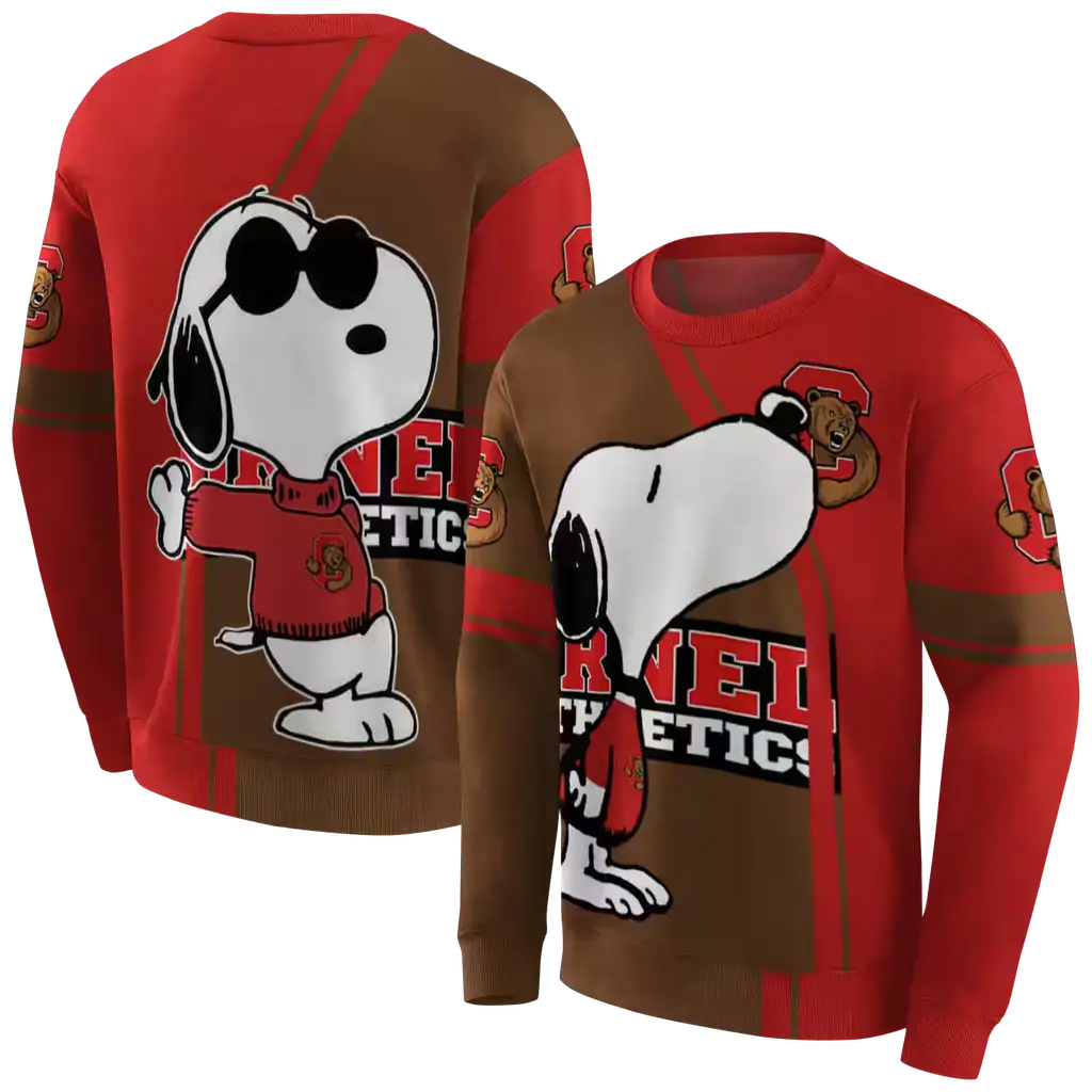 cornell big red playful snoopy red hoodie premium grade cornell big red playful snoopy red hoodie premium grade