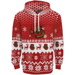 cornell big red reindeer motif red hoodie best selling