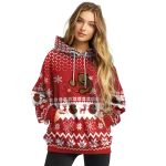 cornell big red reindeer motif red hoodie best selling