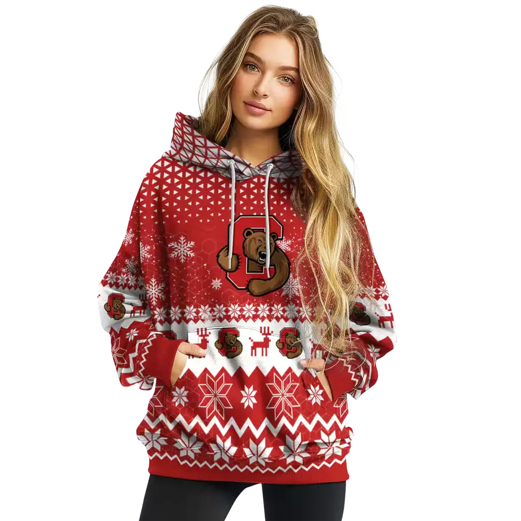 cornell big red reindeer motif red hoodie high quality cornell big red reindeer motif red hoodie high quality
