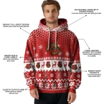 cornell big red reindeer motif red hoodie best selling