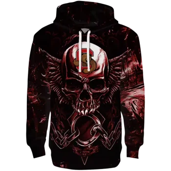 cornell big red skull artwork red black hoodie best selling