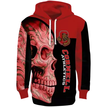 cornell big red skull motif red black hoodie best selling