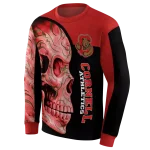 cornell big red skull motif red black hoodie best selling