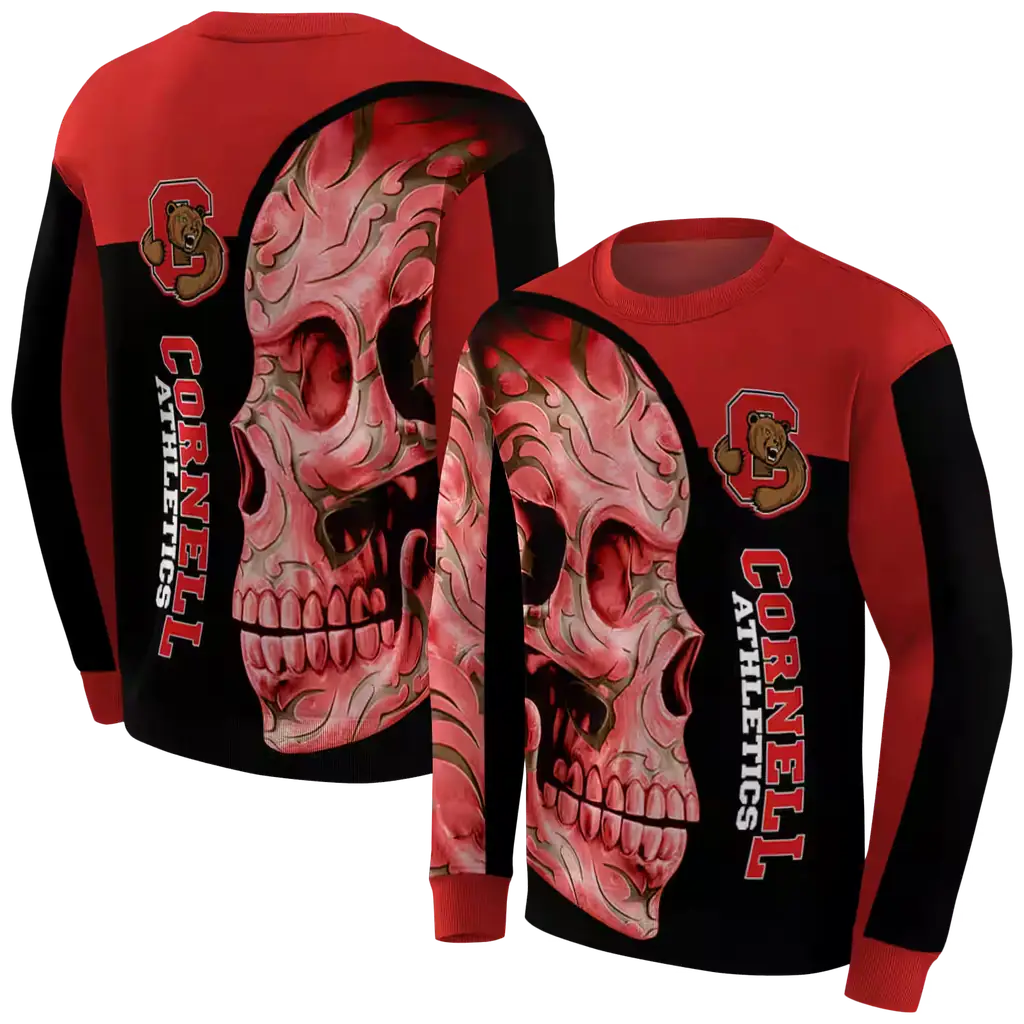 cornell big red skull motif red black hoodie premium grade cornell big red skull motif red black hoodie premium grade